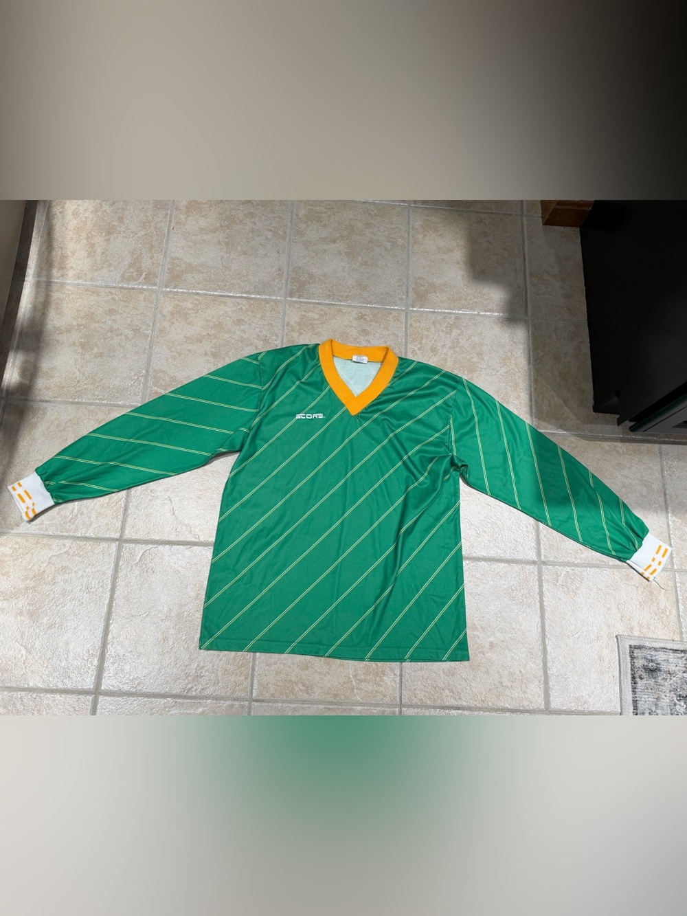 Vintage 90s SCORE Goalkeeper Soccer Jersey Green and Yellow Men's Size L